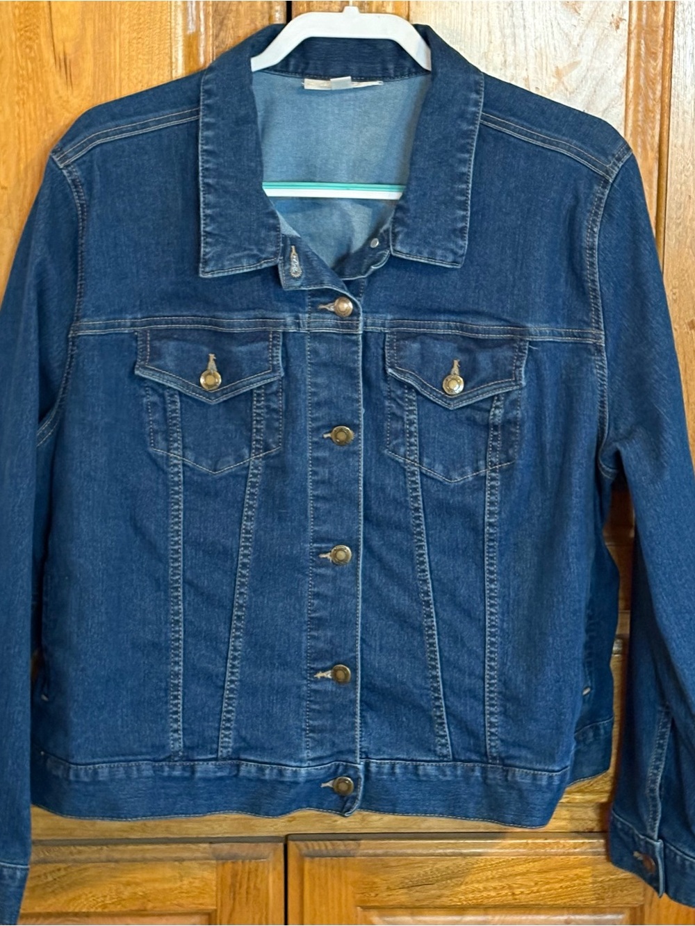 Woman Within Classic Dark Blue Denim Jacket 24W